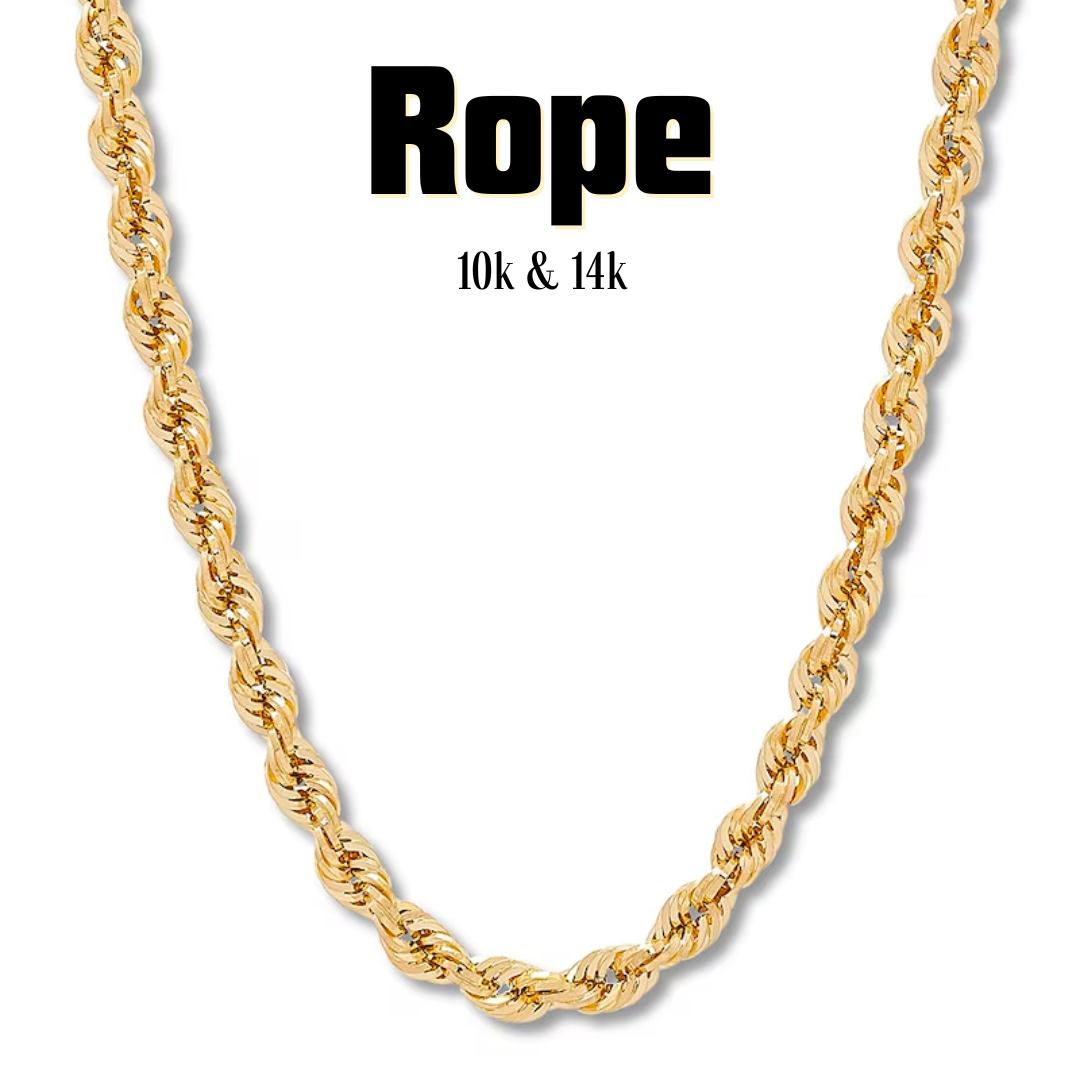 Explore Our 10K 14K Semi Solid Gold Rope Chains Gold Heart Group Jewelers