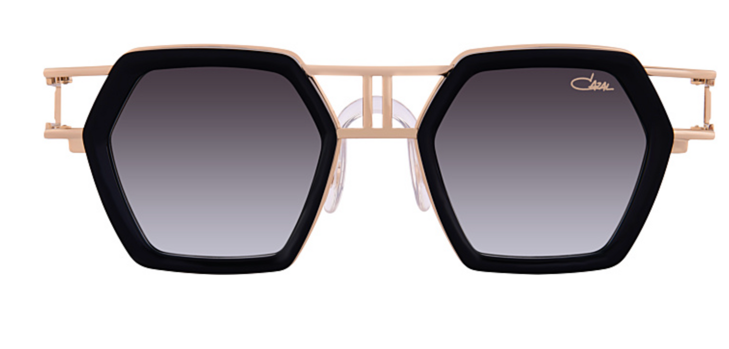 Cazal 677/001 – Black & Gold Square Luxury Sunglasses