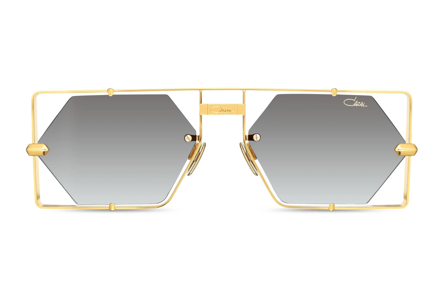 Cazal 004/001 – Black & Gold Limited-Edition Square Sunglasses (671 out of 999)