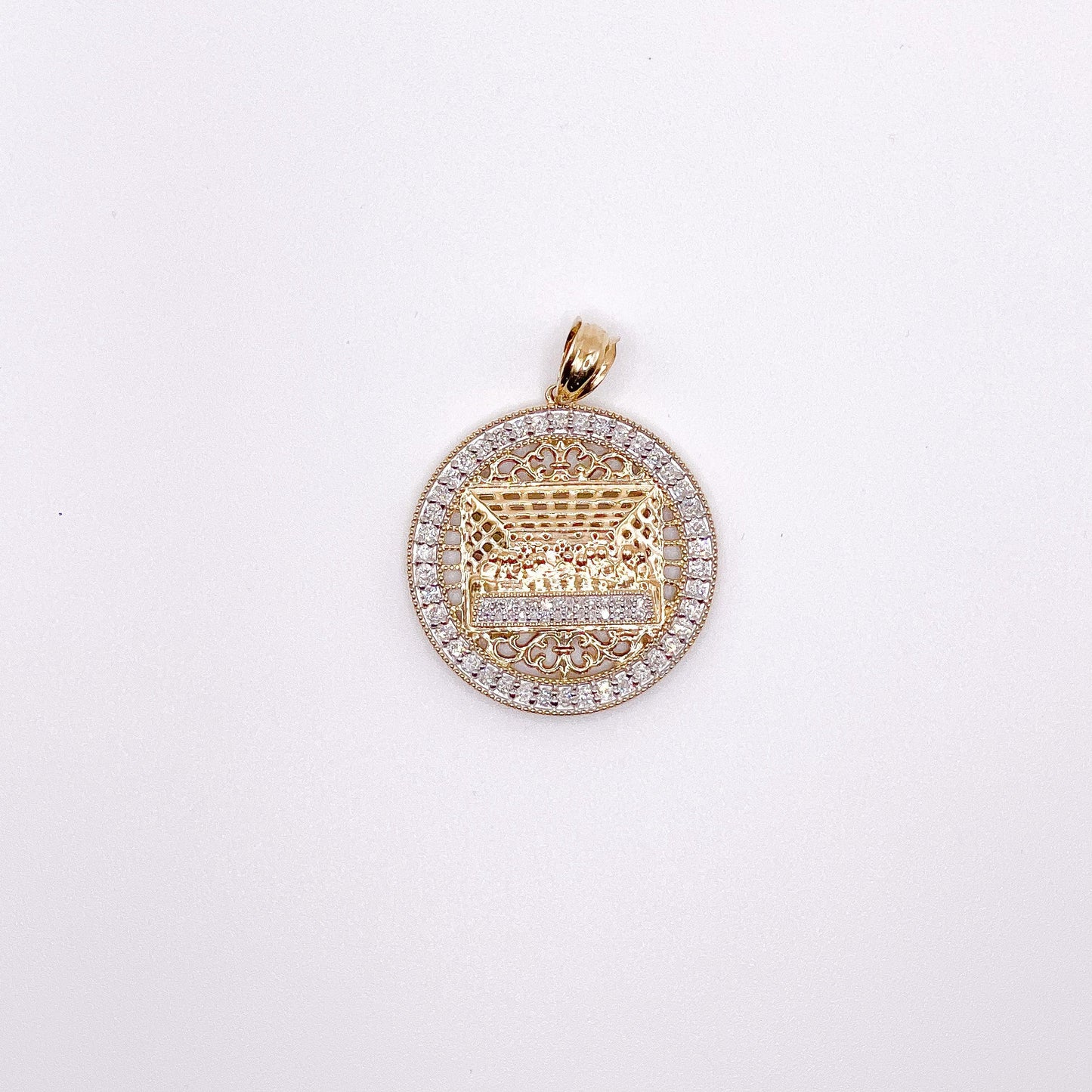 10K Gold Diamond Last Supper Charm Pendant 3/4cttw - Gold Heart Group Jewelers