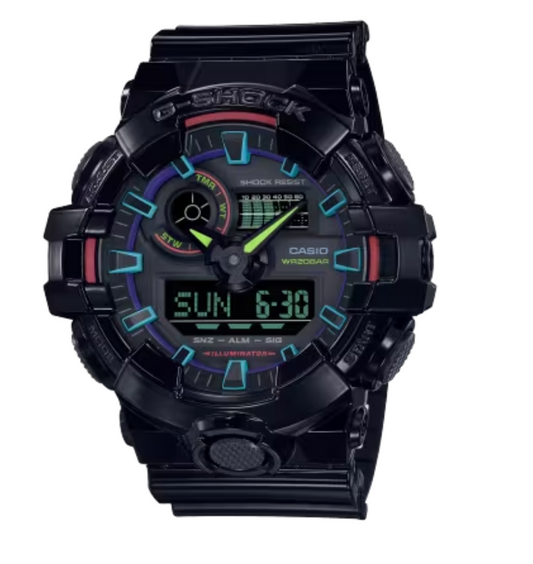 G-Shock GA700RGB-1A Rainbow Series Watch - Bold Colors, Tough Performance