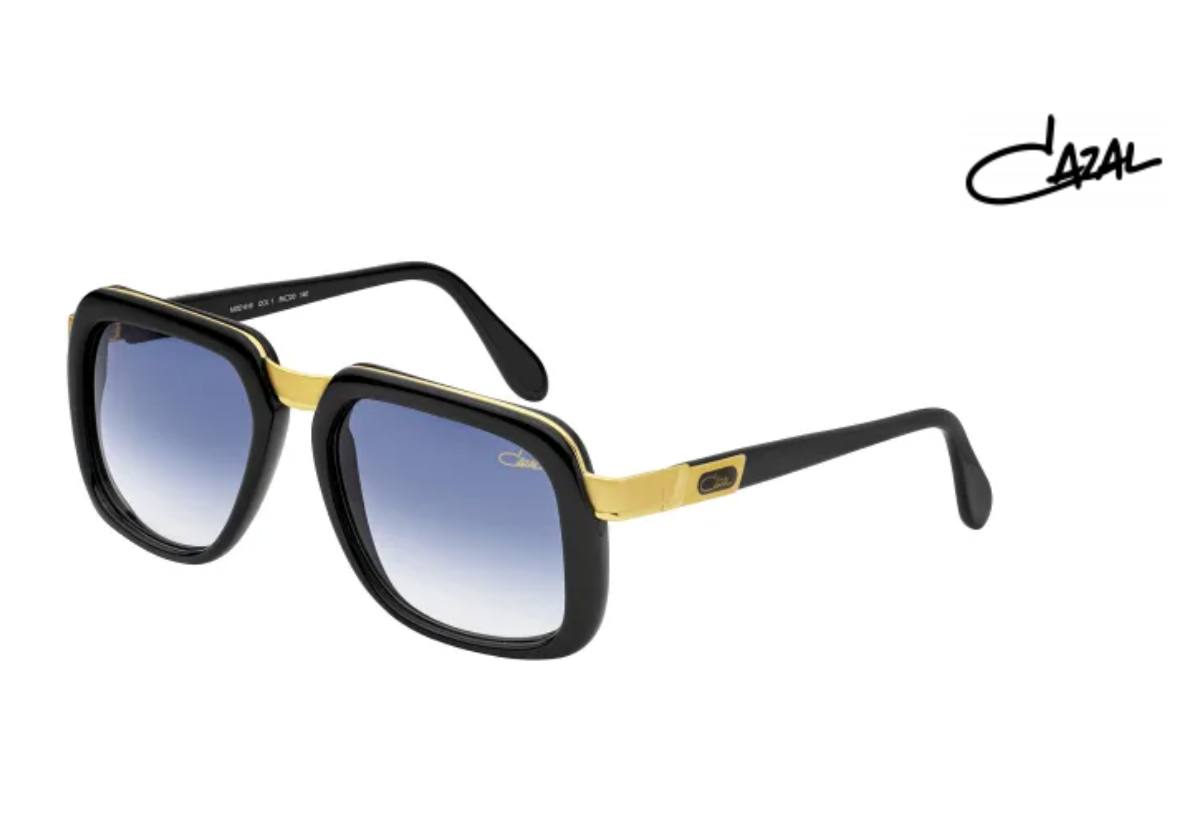 Cazal 616 C1 – Black & Gold Oversized Vintage Hip-Hop Sunglasses