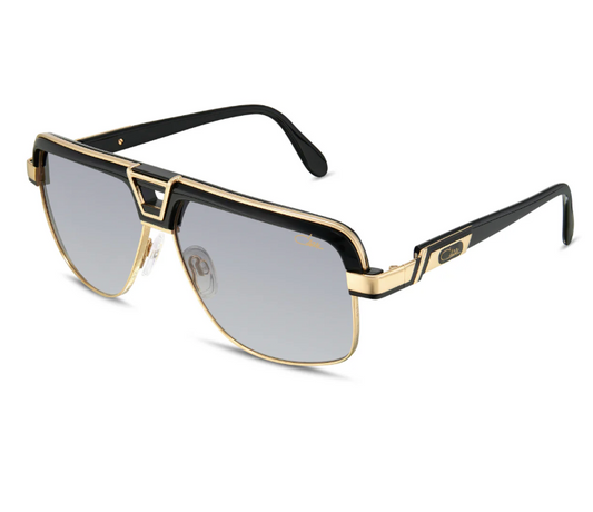 Cazal 991/001 – Black & Gold Square Navigator Luxury Sunglasses