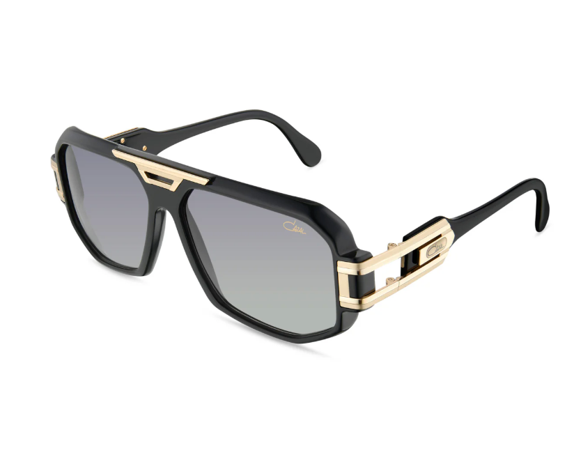 Cazal 675/001 – Black & Gold Square Luxury Sunglasses