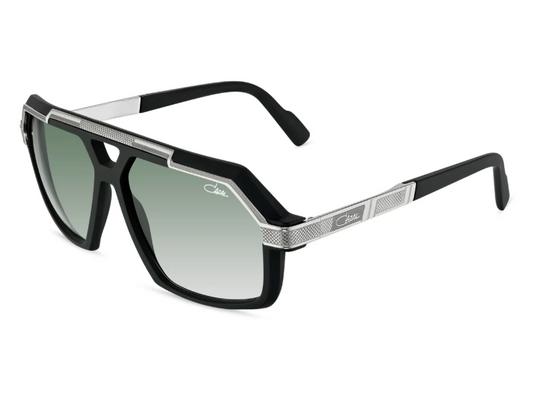 Cazal 8048/003 – Black/Silver Mat Square Luxury Sunglasses