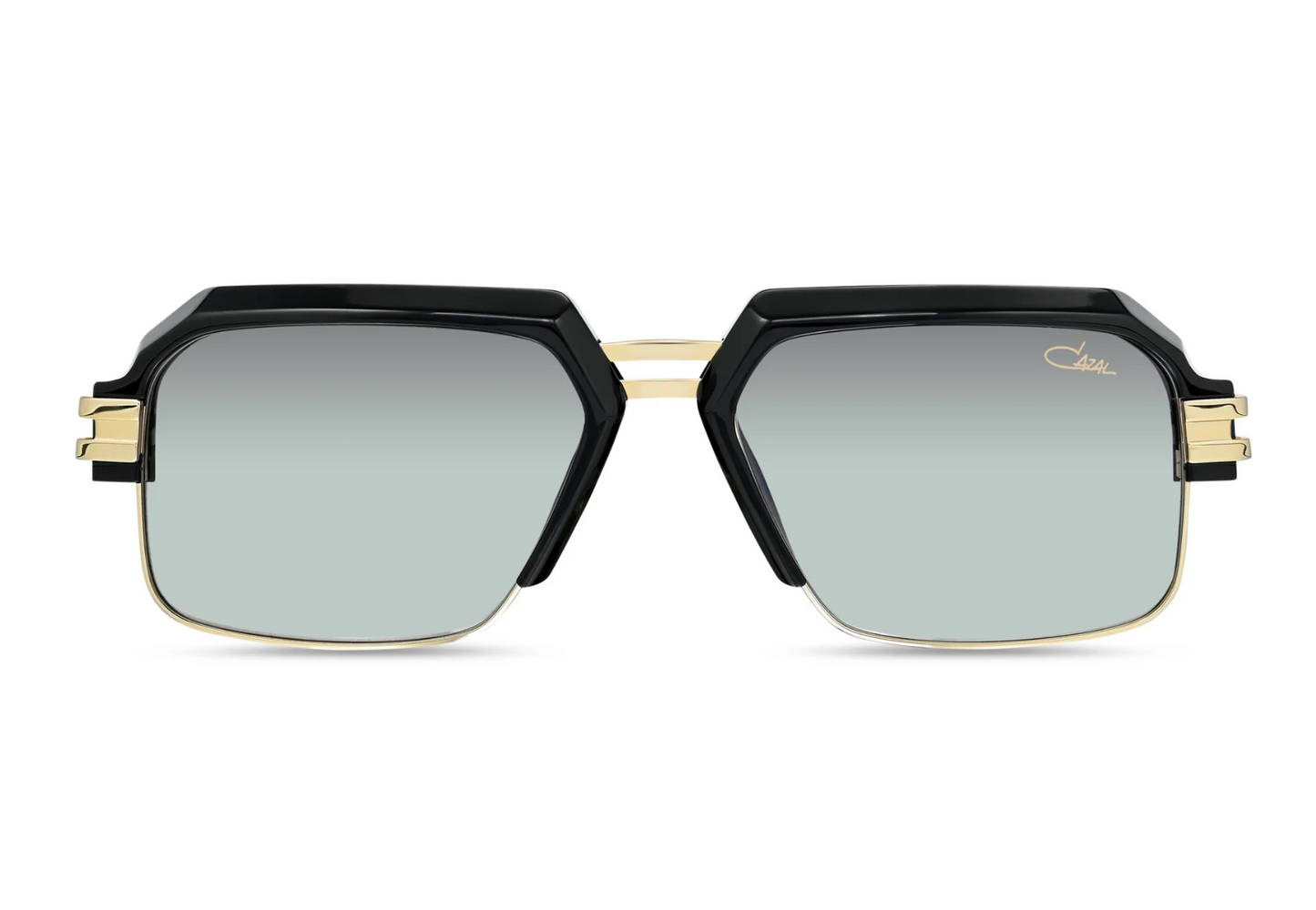 Cazal 6020/001 – Black/Gold Square Double-Bridge Luxury Sunglasses