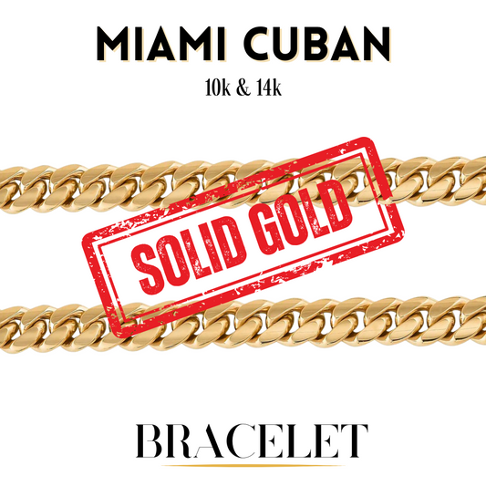 Copy of 10K & 14K Solid Gold Miami Cuban Bracelet | 6mm-13mm Width | 7in-10in Length