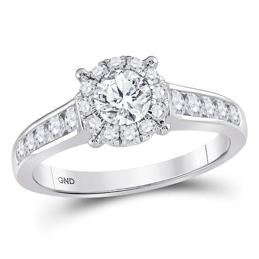 14kt White Gold Round Diamond Solitaire Bridal Wedding Engagement Ring 1 Cttw