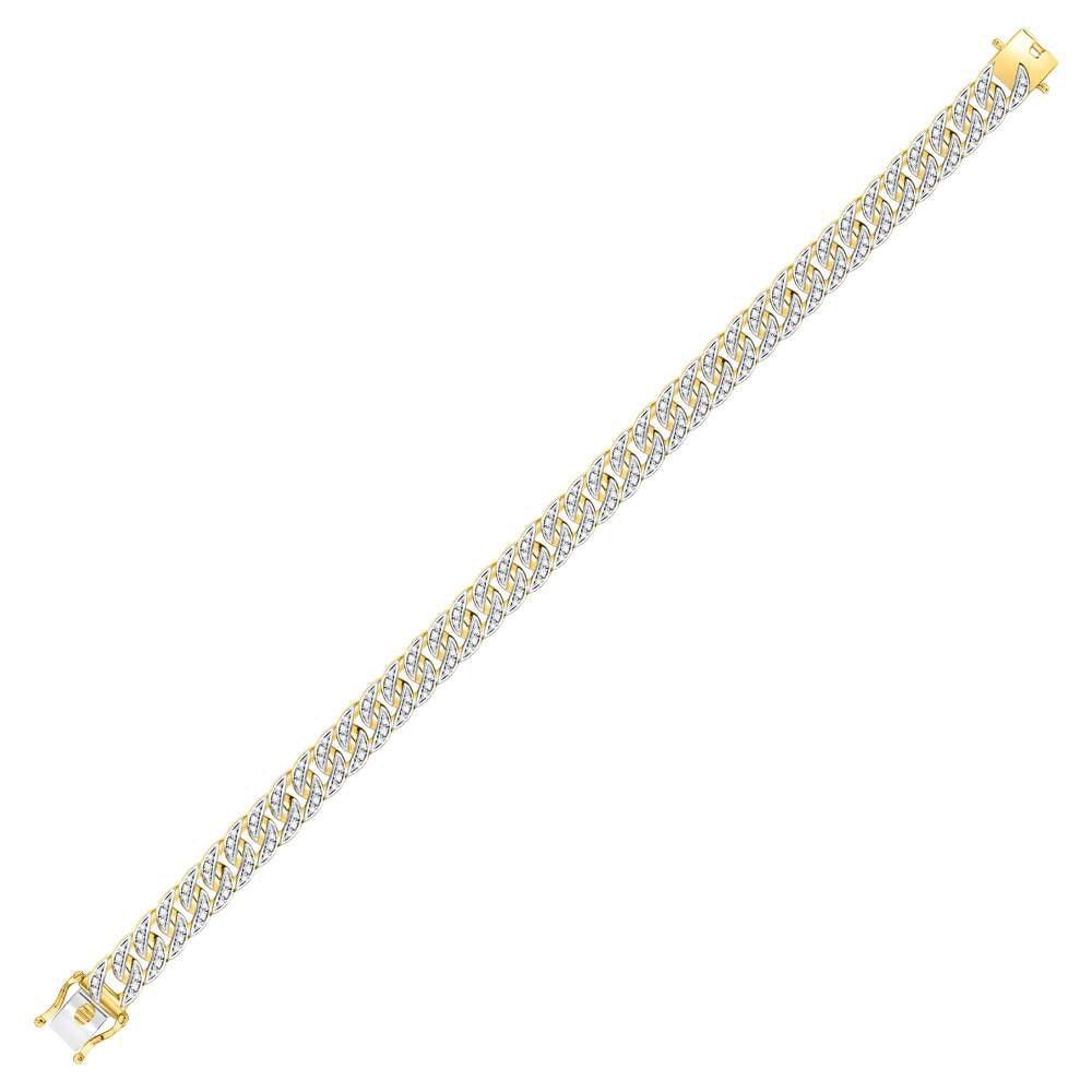 10kt Yellow Gold Mens Round Diamond Cuban Link Bracelet 1-3/4 Cttw - Gold Heart Group Jewelers