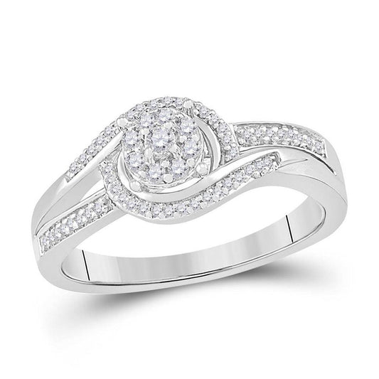 10kt White Gold Womens Round Diamond Solitaire Promise Ring 1/5 Cttw - Gold Heart Group Jewelers