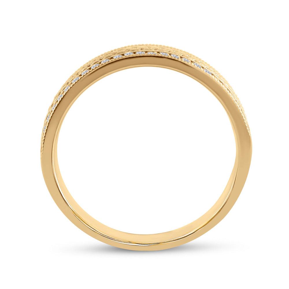 14kt Yellow Gold Mens Round Diamond Wedding Brick Band Ring 1/3 Cttw - Gold Heart Group Jewelers