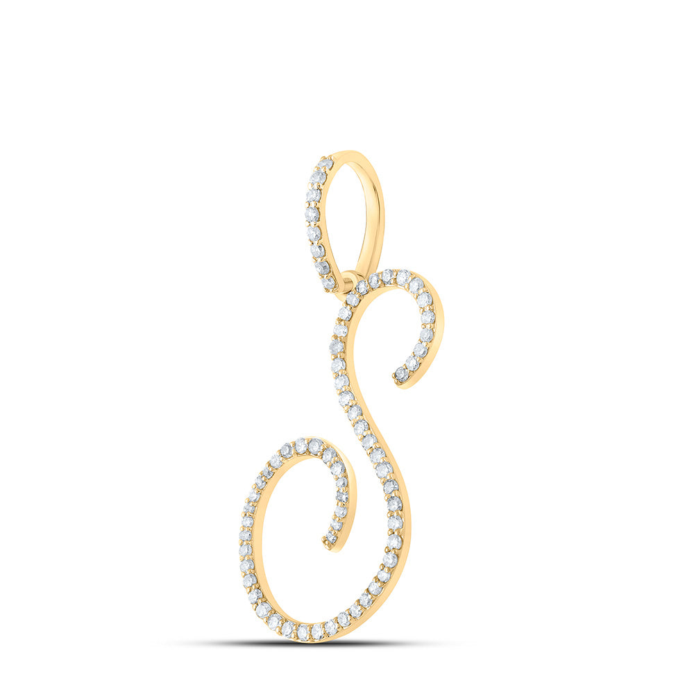 10kt outlet yellow gold initial S pendant