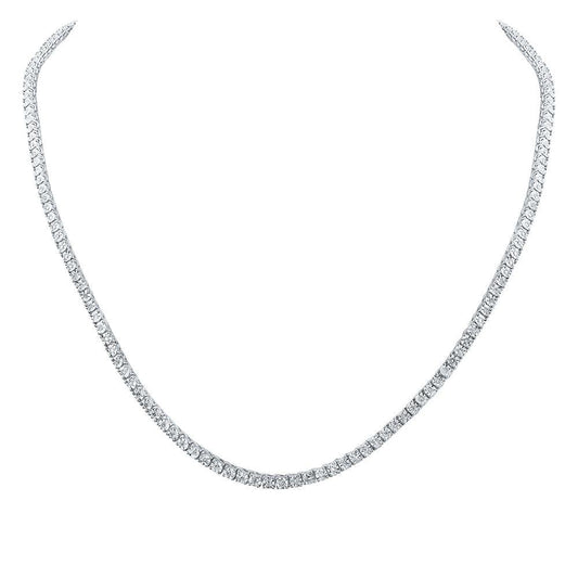 10kt White Gold Mens Round Diamond Single Row Link Chain Necklace 1-1/4 Cttw - Gold Heart Group Jewelers