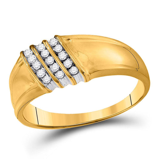 10kt Yellow Gold Mens Round Diamond Band Ring 1/6 Cttw - Gold Heart Group Jewelers