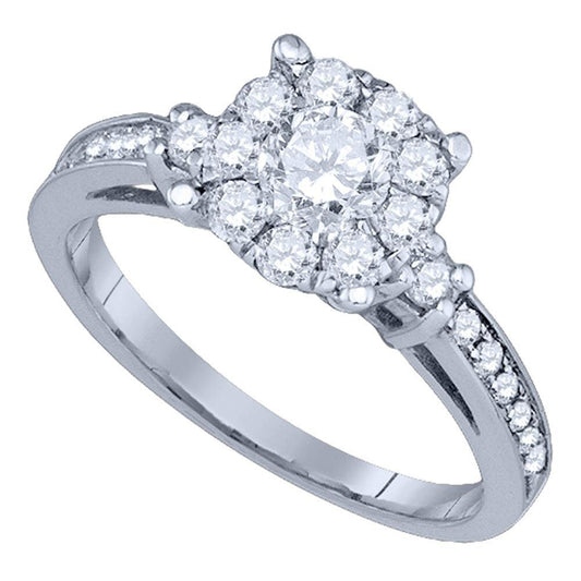 14kt White Gold Round Diamond Solitaire Bridal Wedding Engagement Ring 1 Cttw