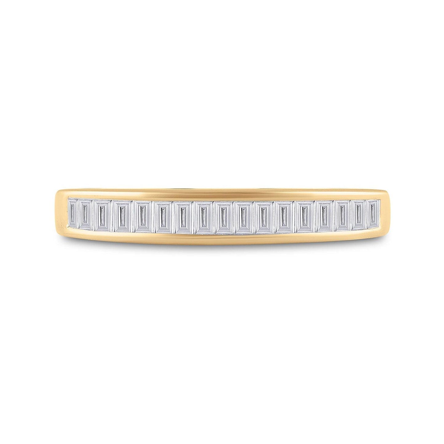 10kt Yellow Gold Womens Baguette Diamond Wedding Band 1/4 Cttw