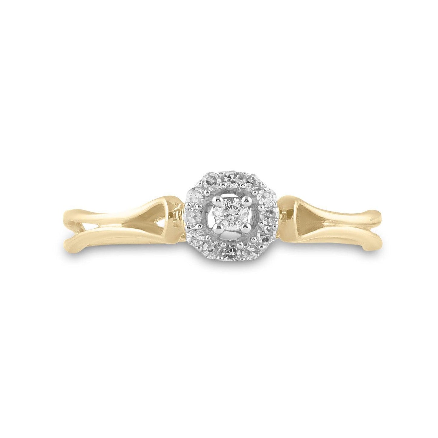 10kt Yellow Gold Womens Round Diamond Solitaire Promise Ring 1/10 Cttw - Gold Heart Group Jewelers