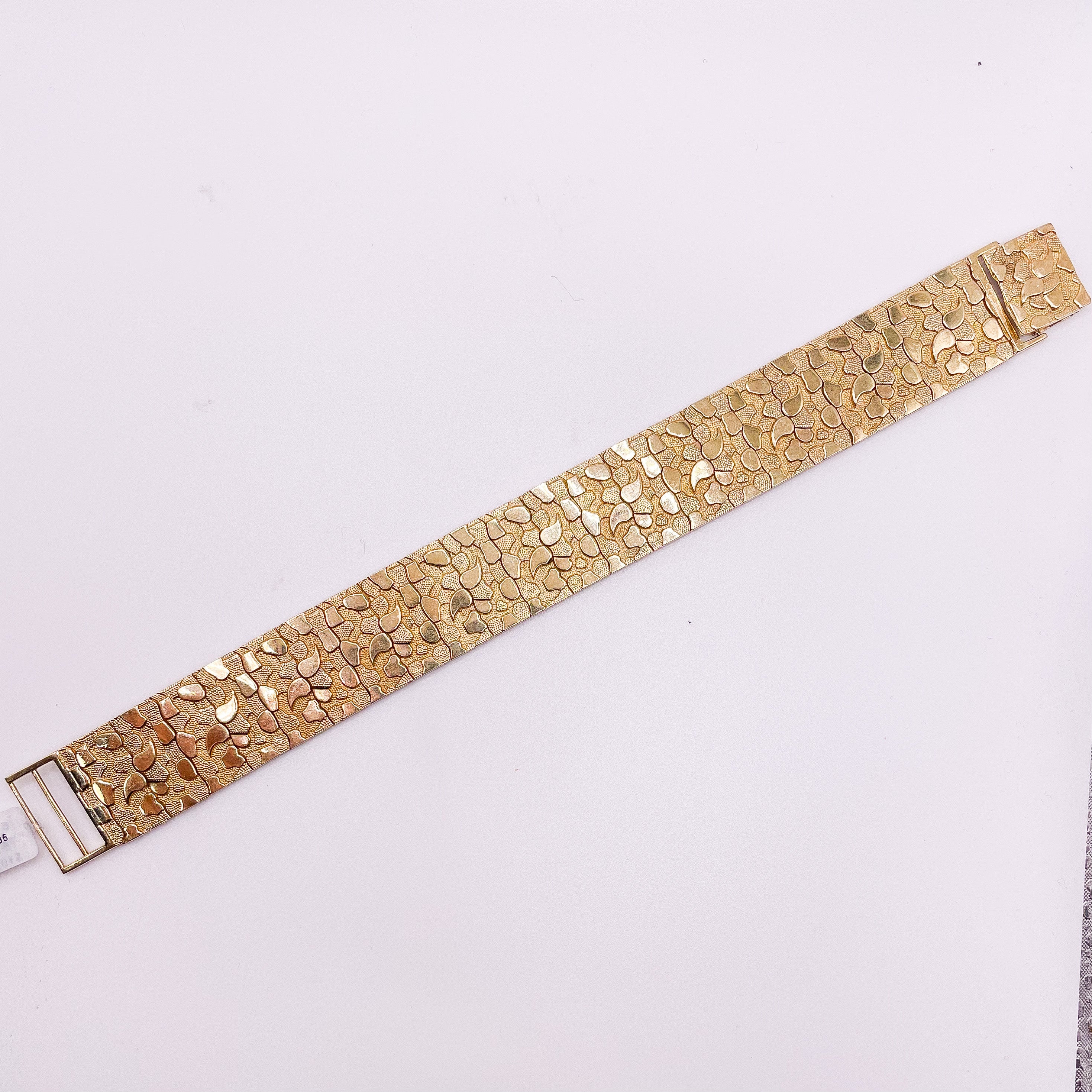 silver and gold nugget bracelet