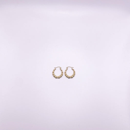 10K GOLD Bamboo Hoop Earrings - Gold Heart Group Jewelers