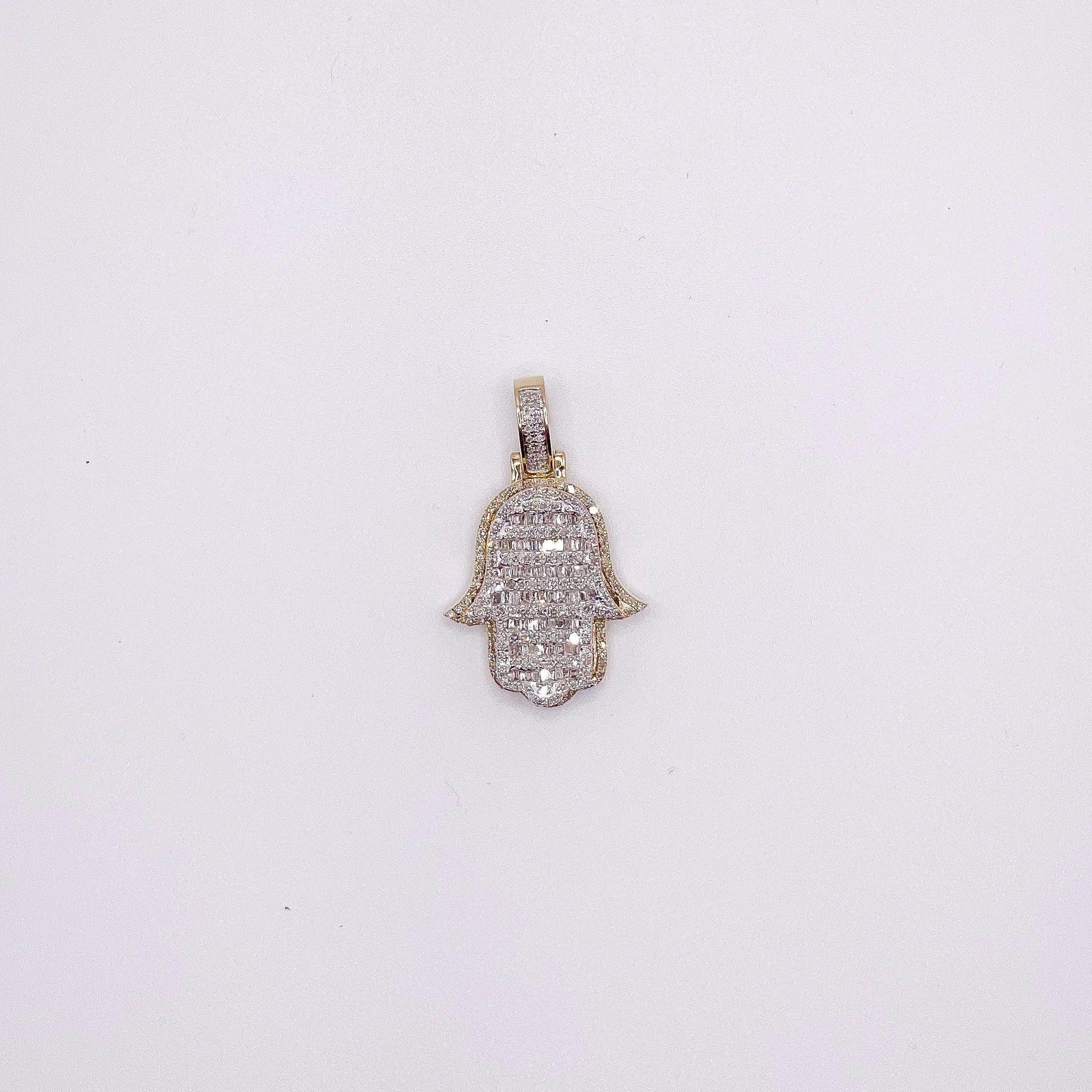 10K Gold Diamond Hamsa Charm Pendant 3/4cttw - Gold Heart Group Jewelers