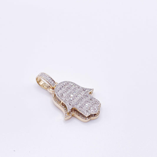 10K Gold Diamond Hamsa Charm Pendant 3/4cttw - Gold Heart Group Jewelers