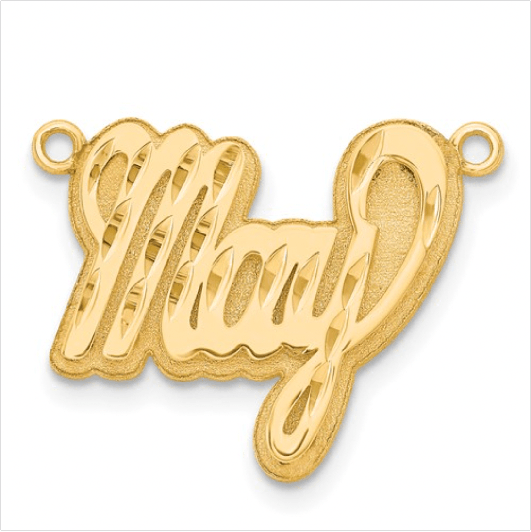 10K Gold 3D Double Custom Name Plate Chain Pendant - Gold Heart Group Jewelers